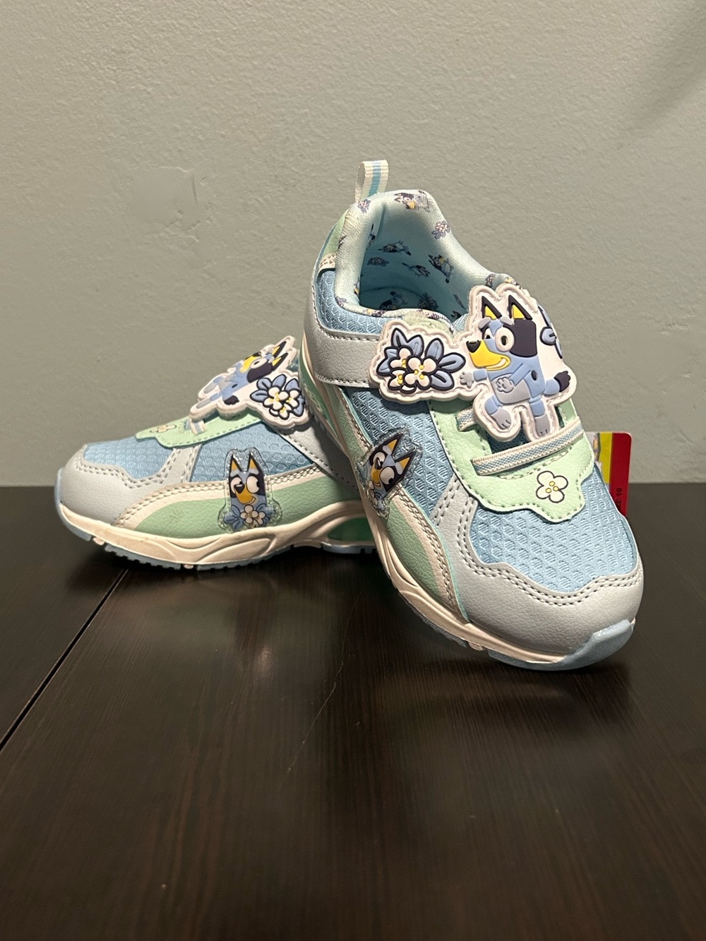 Kids Bluey Light-Up Sneakers in Light Blue and Mint size 10